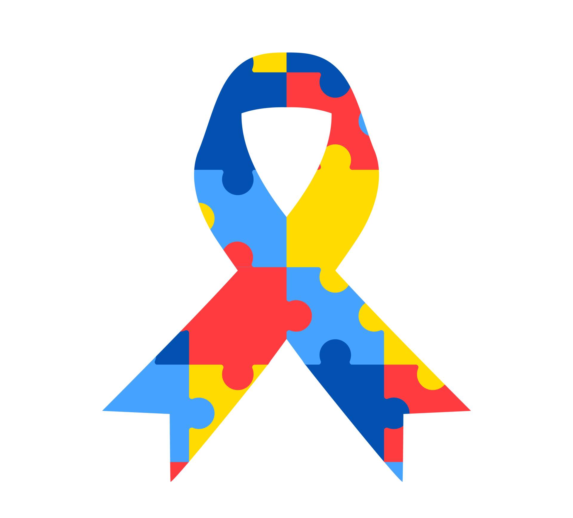 Autism Ribbon Colored Autism Awareness Themed Svg And Png Etsy